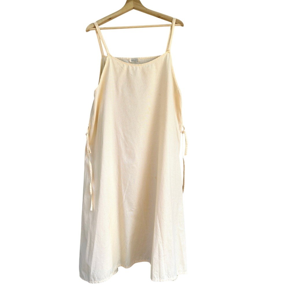 Krista Larson Butter Yellow Slip Dress One Size Lagenlook Spaghetti Strap Summer